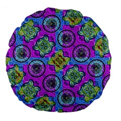 Collage Ornate Geometric Pattern Large 18  Premium Round Cushions by dflcprints