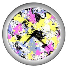 Abstract Wall Clocks (silver)  by Uniqued