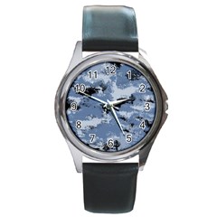 Abstract #3 Round Metal Watch