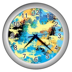 Abstract #4 Wall Clocks (silver)  by Uniqued