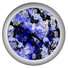 Abstract #7 Wall Clocks (silver)  by Uniqued