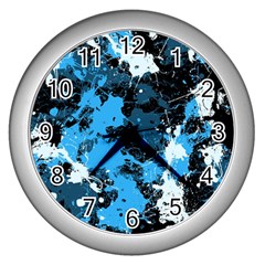 Abstract #8 Wall Clocks (silver)  by Uniqued