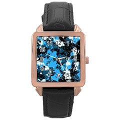 Abstract #8 Rose Gold Leather Watch 