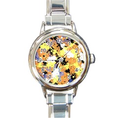 Abstract #9 Round Italian Charm Watch by Uniqued