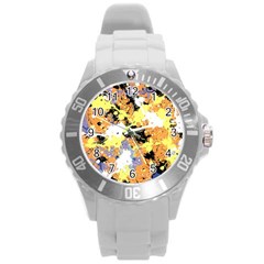 Abstract #9 Round Plastic Sport Watch (l)