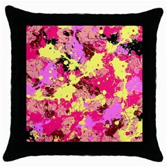 Abstract #11 Throw Pillow Case (black) by Uniqued