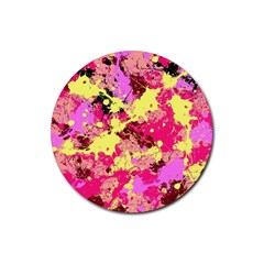 Abstract #11 Rubber Round Coaster (4 Pack)  by Uniqued