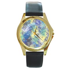 Abstract #17 Round Gold Metal Watch by Uniqued