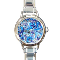 Abstract Floral Round Italian Charm Watch by Uniqued