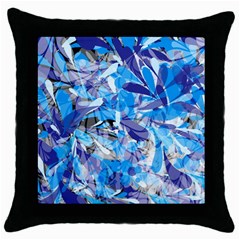 Abstract Floral Throw Pillow Case (black) by Uniqued