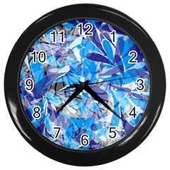 Abstract Floral Wall Clocks (black) by Uniqued