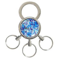 Abstract Floral 3-ring Key Chains