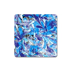 Abstract Floral Square Magnet by Uniqued