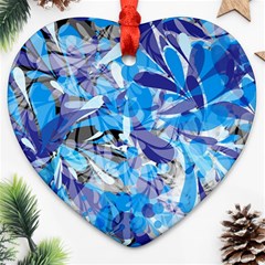 Abstract Floral Heart Ornament (2 Sides)