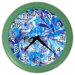 Abstract Floral Color Wall Clocks by Uniqued