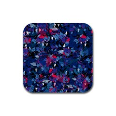 Abstract Floral #3 Rubber Square Coaster (4 Pack) 