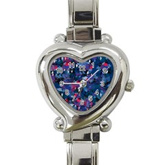 Abstract Floral #3 Heart Italian Charm Watch by Uniqued