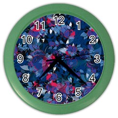 Abstract Floral #3 Color Wall Clocks by Uniqued