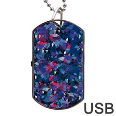 Abstract Floral #3 Dog Tag Usb Flash (two Sides)  by Uniqued