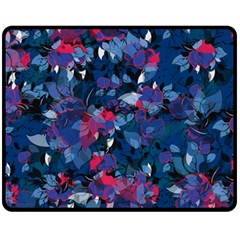 Abstract Floral #3 Double Sided Fleece Blanket (medium)  by Uniqued