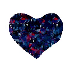 Abstract Floral #3 Standard 16  Premium Flano Heart Shape Cushions by Uniqued