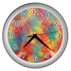 Abstract Elephant Wall Clocks (silver)  by Uniqued