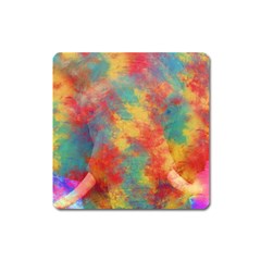 Abstract Elephant Square Magnet by Uniqued