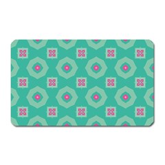 Pink Flowers And Other Shapes Pattern  			magnet (rectangular) by LalyLauraFLM