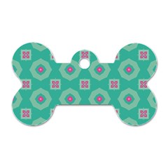 Pink Flowers And Other Shapes Pattern  			dog Tag Bone (one Side) by LalyLauraFLM