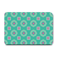 Pink Flowers And Other Shapes Pattern  			small Doormat by LalyLauraFLM