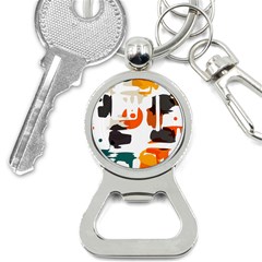 Shapes In Retro Colors On A White Background 			bottle Opener Key Chain by LalyLauraFLM