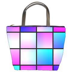 Gradient Squares Pattern  	bucket Bag by LalyLauraFLM