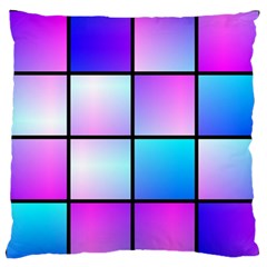 Gradient Squares Pattern  	large Flano Cushion Case (two Sides) by LalyLauraFLM