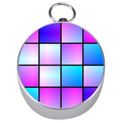 Gradient Squares Pattern  Silver Compass by LalyLauraFLM