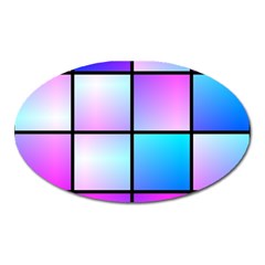 Gradient Squares Pattern  			magnet (oval) by LalyLauraFLM