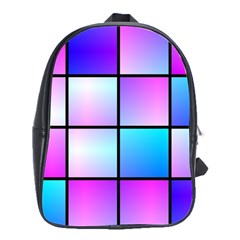 Gradient Squares Pattern  			school Bag (large) by LalyLauraFLM