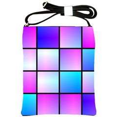 Gradient Squares Pattern  			shoulder Sling Bag by LalyLauraFLM