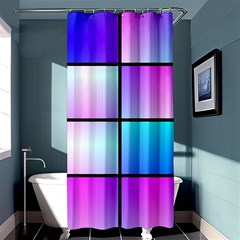 Gradient Squares Pattern  	shower Curtain 36  X 72  by LalyLauraFLM