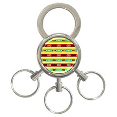 Rhombus Stripes And Other Shapes 			3-ring Key Chain by LalyLauraFLM