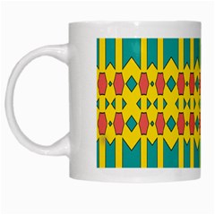 Shapes And Stripes  White Mug by LalyLauraFLM