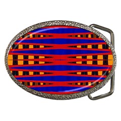 Bright Blue Red Yellow Mod Abstract Belt Buckles