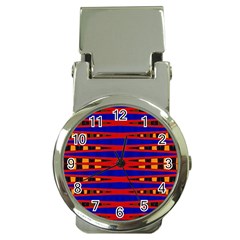 Bright Blue Red Yellow Mod Abstract Money Clip Watches