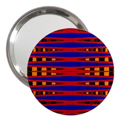 Bright Blue Red Yellow Mod Abstract 3  Handbag Mirrors