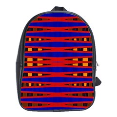 Bright Blue Red Yellow Mod Abstract School Bags(Large) 