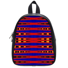 Bright Blue Red Yellow Mod Abstract School Bags (Small) 