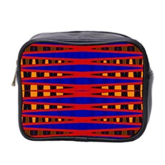 Bright Blue Red Yellow Mod Abstract Mini Toiletries Bag 2-Side