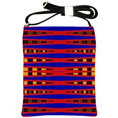 Bright Blue Red Yellow Mod Abstract Shoulder Sling Bags