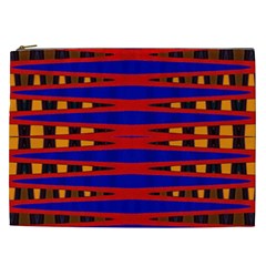 Bright Blue Red Yellow Mod Abstract Cosmetic Bag (XXL) 