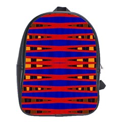 Bright Blue Red Yellow Mod Abstract School Bags (XL) 