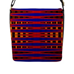 Bright Blue Red Yellow Mod Abstract Flap Messenger Bag (L) 